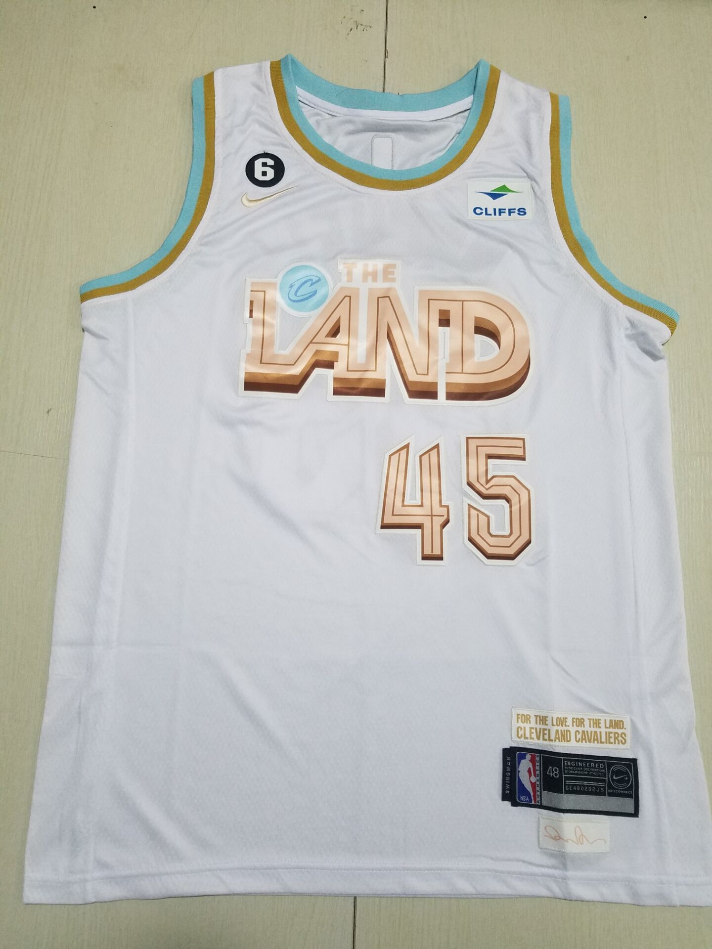 Men Cleveland Cavaliers 45 Mitchell Nike White City Edition 2022 NBA Jersey